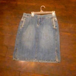 A denim jean skirt